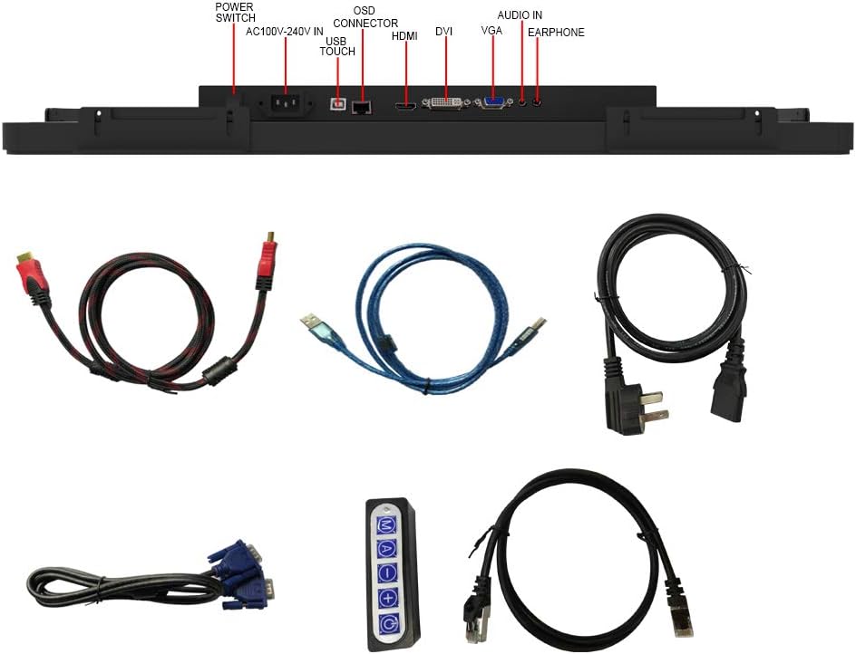 GreenTouch 18.5 Industrial Touch Monitor Open Frame, HDMI/VGA/DVI Interface, Muliti Touch Capacitive Touch Screen Technology