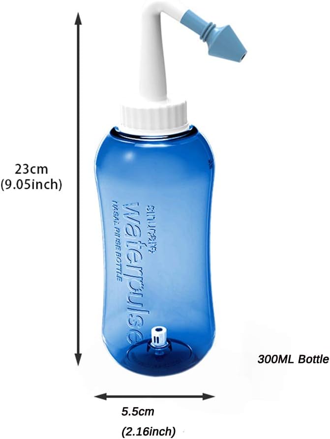 Nasal Wash Bottle 300ml Neti Pot Sinus Rinse Bottle Nose Cleaner Nasal Irrigation for Adult & Kid BPA Free - Nose Care Rhinitis Nose Allergic and