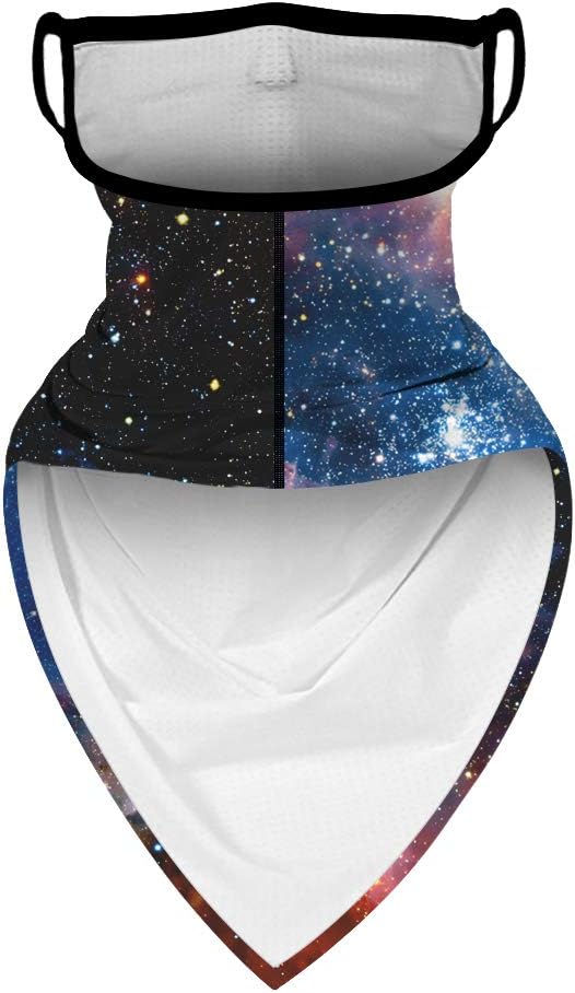 YAYOUREL Neck Gaiter Face Mask Bandanas for Men Women UV Face Scarf Cover Ear Loop Hole Facemask for Fishing Running Cycling