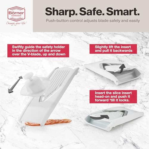 Swissmar V-Prep™ Mandoline Slicer – Versatile Kitchen Slicer for Julienne, Shred