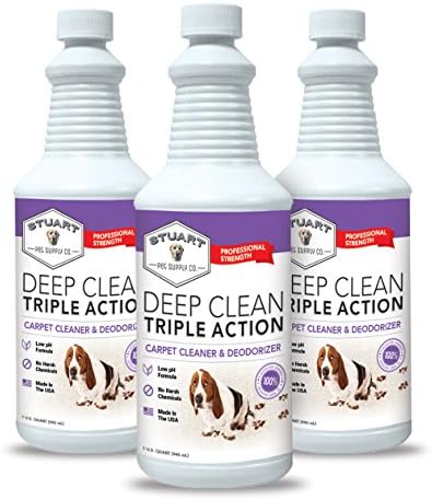 Stuart Pet Supply Co. Professional Strength Deep Clean (Gal.) 3X Carpet Cleaner Solution & Deodorizer, Concentrated Encapsulating Carpet Shampoo
