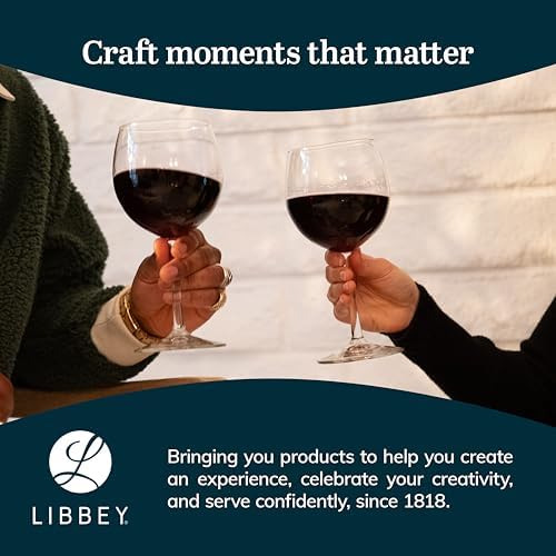 Libbey Vineyard Reserve Wine Glasses Set of 12, Red & White Clear Stemware | 119.7 oz and 18 oz Capacities Designed to Enhance Wine Flavors with Dishwasher-Safe Cleanup