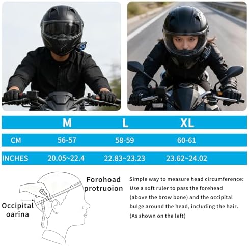 Bluetooth Modular Motorcycle Helmets with Tail Lights, DOT Certified Flip-Up Dual Visor Full Face Helmets for Men & Women Moto ATV UTV Snowmobile ADV Four Wheeler Street Bike