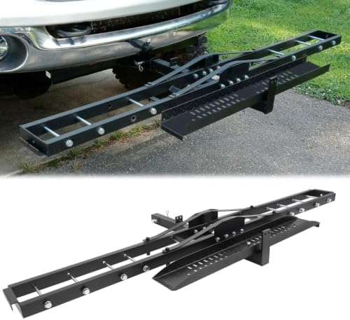 500LBS Steel Motorcycle Scooter Dirtbike Carrier Hauler Hitch | Mount Rack Ramp Anti Tilt