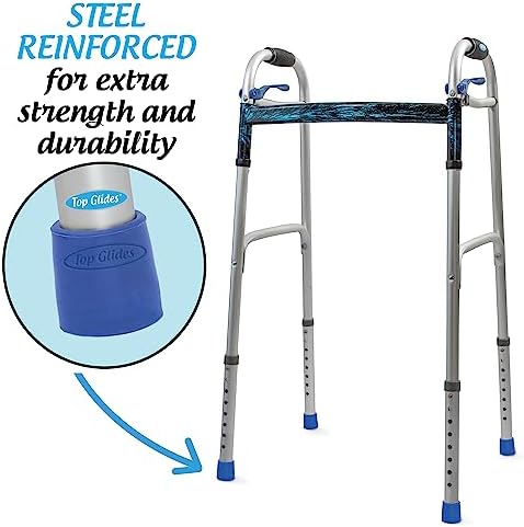 Steel-Reinforced Walker Glide Tips (Gray, 1 1/8")