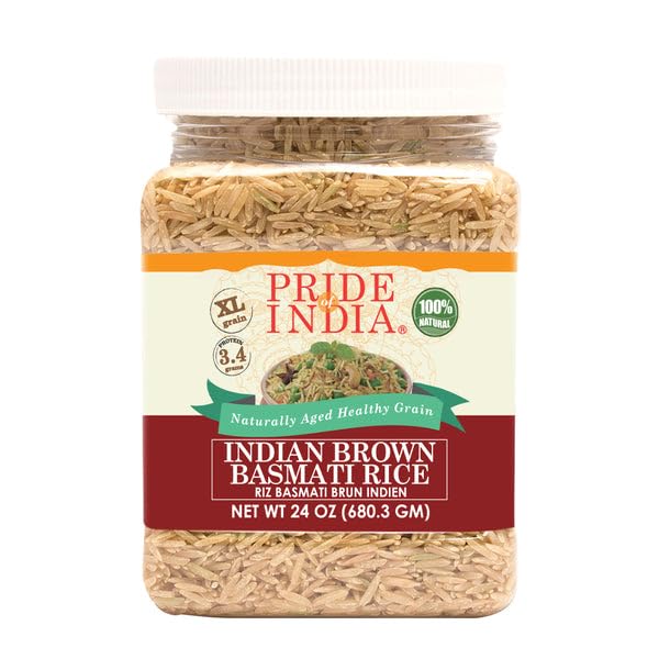 Pride Of India - Extra Long Indian Basmati Rice - Naturally Aged Aromatic Grain, 1.5 Pound Jar