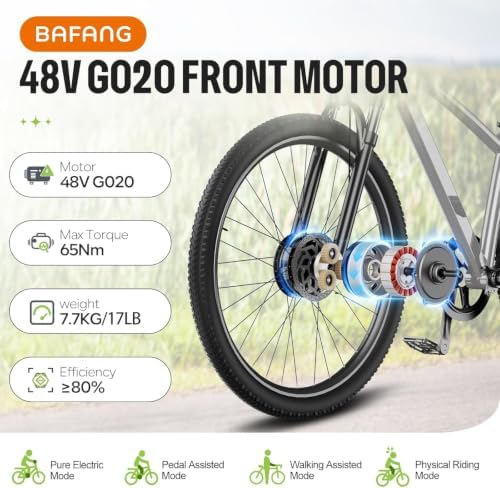 BAFANG G020 48V 500W Front Wheel Ebike Conversion Kit 20" 26" 700C 28" 29" | Max Torque 65N.m | Top Speed 25mph | Fit for 97-103mm Front Dropout
