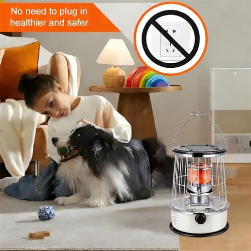 Pomya Indoor Kerosene Heater, 12000BTU Portable Kerosene Heater, Non Electric Indoor Outdoor Space Heaters for Camping, Cooking, Home, Garage