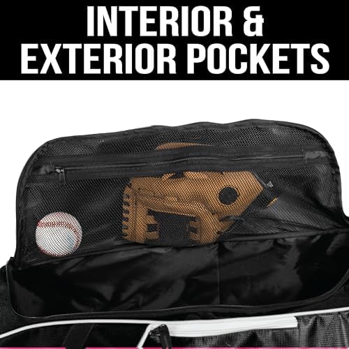 Athletico Rolling Baseball Bag Black