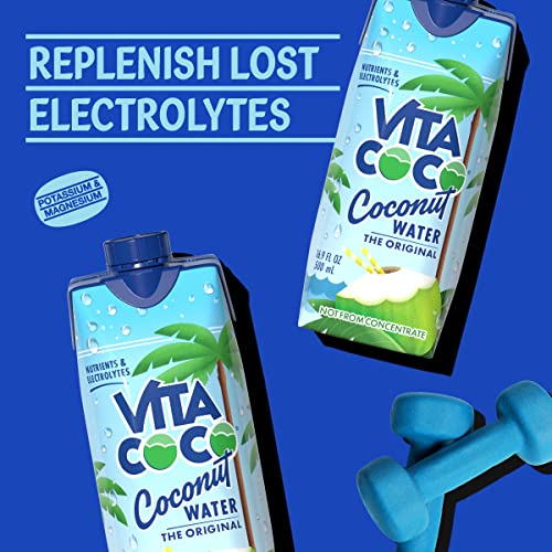 Vita Coco Coconut Water, Pure Original, Refreshing Coconut Taste, Natural Electrolytes, Vital Nutrients, 33.8 Oz (Pack of 6)