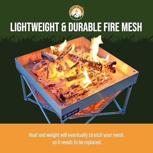 Fireside Outdoor Pop Up Pit Replacement Mesh 24"x24" for Small Portable Fire Pit Wood Burning, Campfire Pits, Mesh Firepit, Camping Fire Pits Portable
