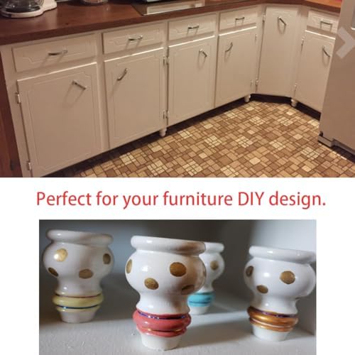 3" Tall Solid Wood Furniture Legs Unfinished Bun Feet for Cabinet Sofa Ottoman TV Stand Loveseat Dresser Set of 4