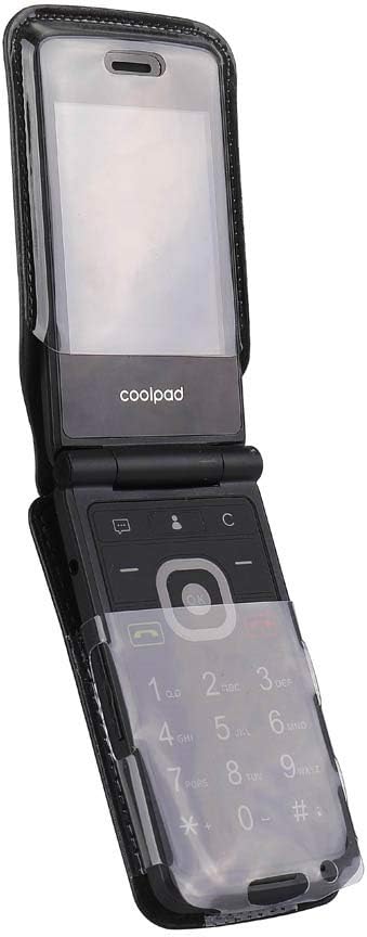 BELTRON Fitted Leather Case for Coolpad Snap 3312A Flip Phone (Boost Mobile, Sprint, T-Mobile, Virgin Mobile) Features: Rotating Belt Clip