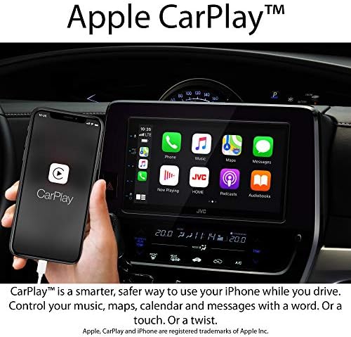 JVC KW-V660BT Apple CarPlay Android Auto DVD/CD Player w/ 6.8" Capacitive Touchscreen, Bluetooth Audio and Hands Free Calling, MP3 Player, Double DIN
