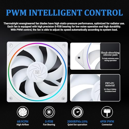 Thermalright Aqua Elite 360 V5 ARGB Black-CPU Liquid Cooler,Pump Speed-2800RPM,for AM4/AM5,Intel LGA1150/1151/1200 /1851/1700,High-Performance Radiator