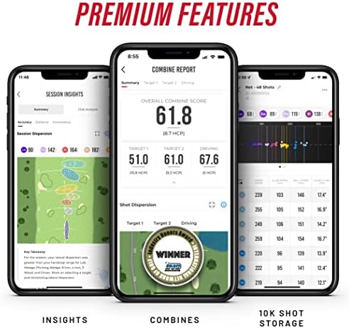 Rapsodo Mobile Launch Monitor Golf Simulator | MLM iPhone & iPad Only | Indoor & Outdoor Swing Analyzer & Tracker | GPS Satellite View | Ball Speed