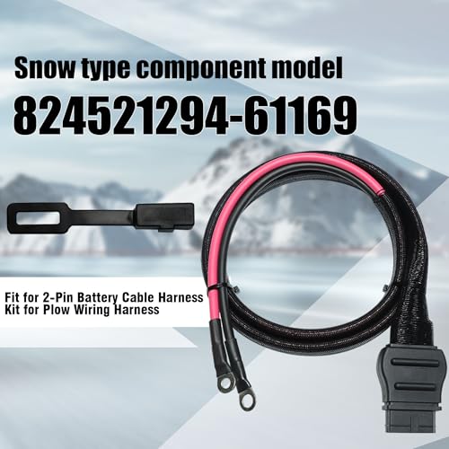 21294 61169 2 PIN Battery Cable Plow and Truck Side Fits for Western Fisher Snow Plow Replace 8245 8274 with Dust Cover, Western Plow Cables