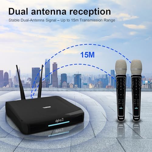 The Platinum Karaoke System for Adults Features Dual UHF Metal Wireless Dynamic Mic, Supports 4K UHD Movie Playback