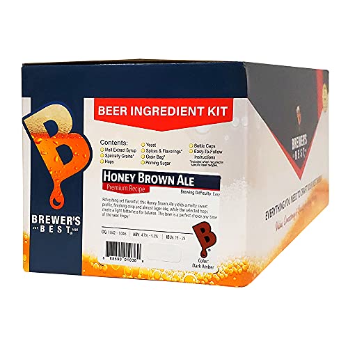 Brewer's Best - 1036 - Home Brew Beer Ingredient Kit (5 gallon), (Honey Brown Ale) Yellow