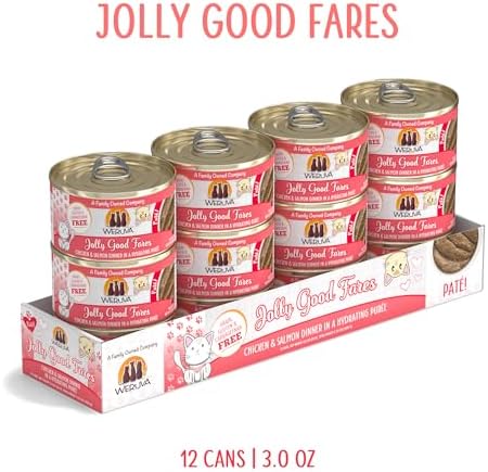 Weruva Wet Cat Food, Jolly Good Fares with Chicken and Salmon Pate, 3oz Can, Pack of 12