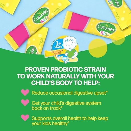 Culturelle Kids Packets Daily Probiotic Supplement | Helps Support a Healthy Immune & Digestive System* | #1 Pediatrician Recommended Brand††† | 50 Single Packets | Package May Vary | From the #1 Pediatrician-Recommended Brand± Digestive Gut Health & Imm…