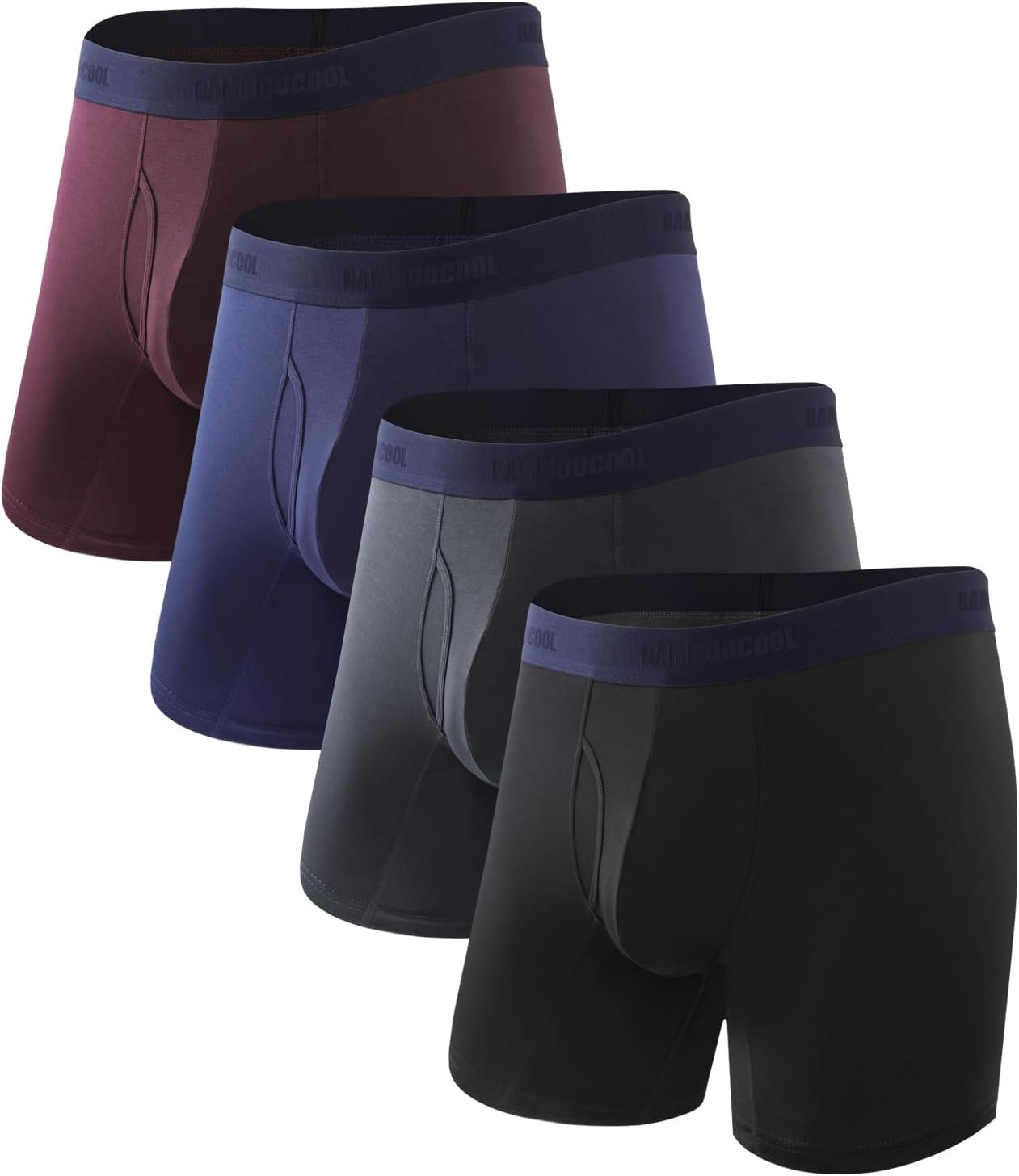 BAMBOO COOL Men's Boxer Briefs Ultra Breathable Underwear Multipack