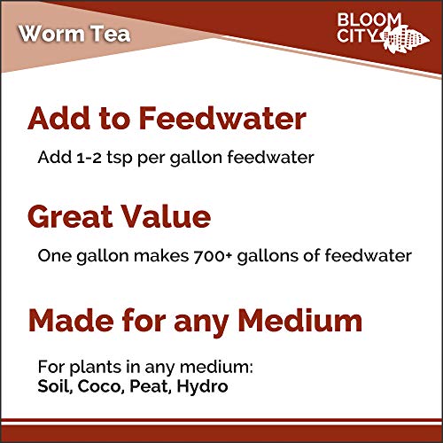 Organic Earthworm Tea Concentrate, Soil Microbe Booster, 1 Gal | For Compost & Plants, Improves Soil Health, Bokashi Bran Booster, Supports Nutrient Uptake, Easy Dilution Ratio
