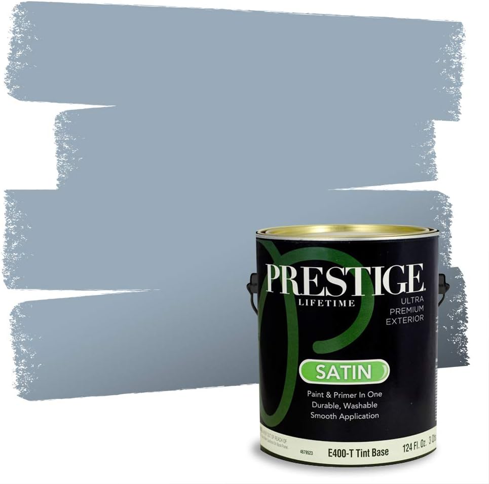 PRESTIGE Paints E100-T-SW6241 Exterior Paint and Primer in One, 1-Gallon, Flat, Comparable Match of Sherwin Williams Aleutian, 1 Gallon, SW18-Aleutian