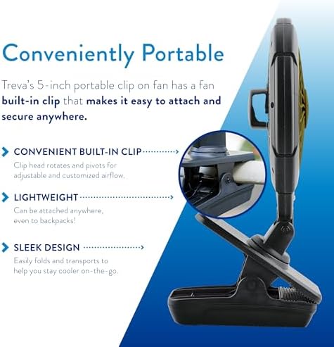 Treva 5 in Battery Powered Clip Fan with Clamp | Yes