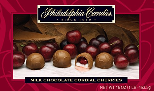 Philadelphia Candies Milk Chocolate Covered Cordial Cherries with Liquid Center Net Wt 1 lb