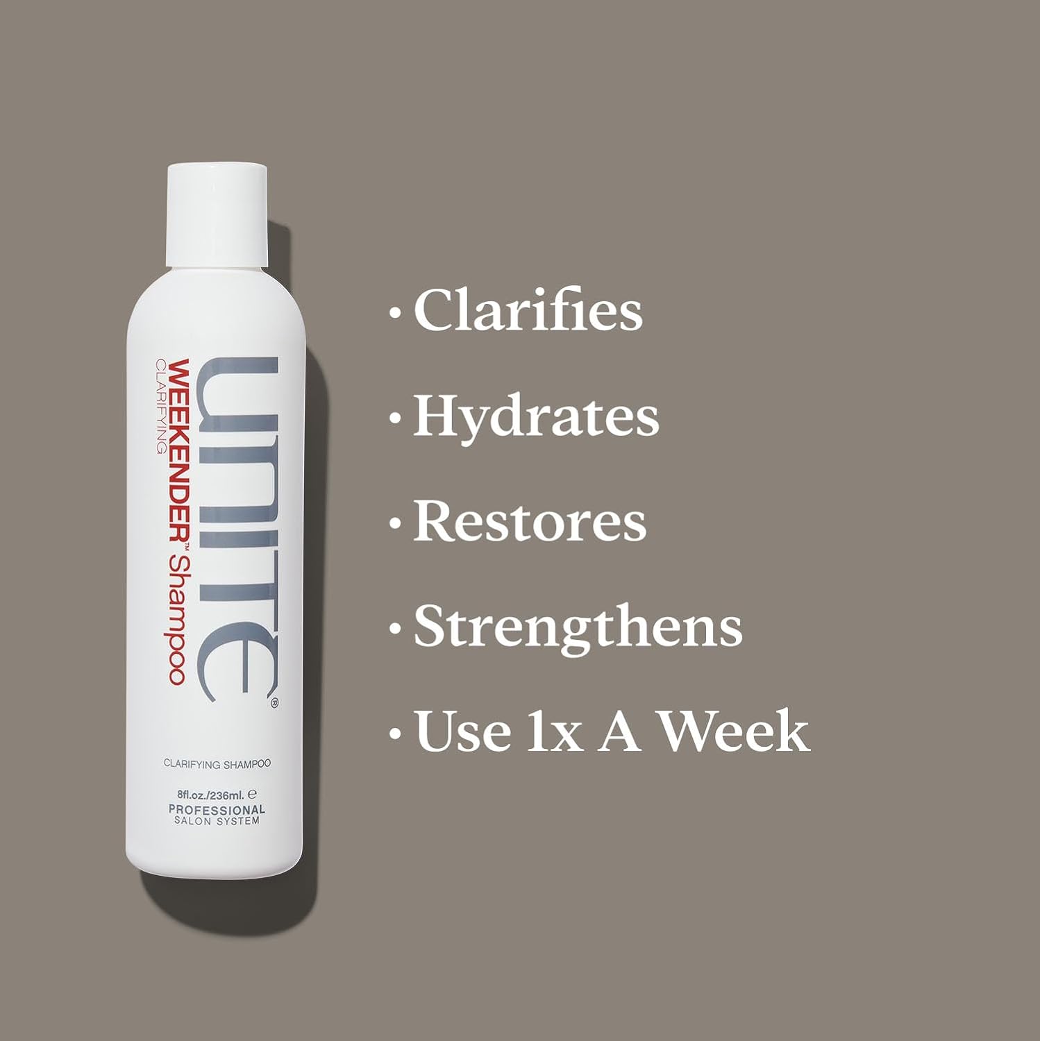 UNITE Hair WEEKENDER Clarifying Shampoo, 8 fl oz | Detox Shampoo for Oily