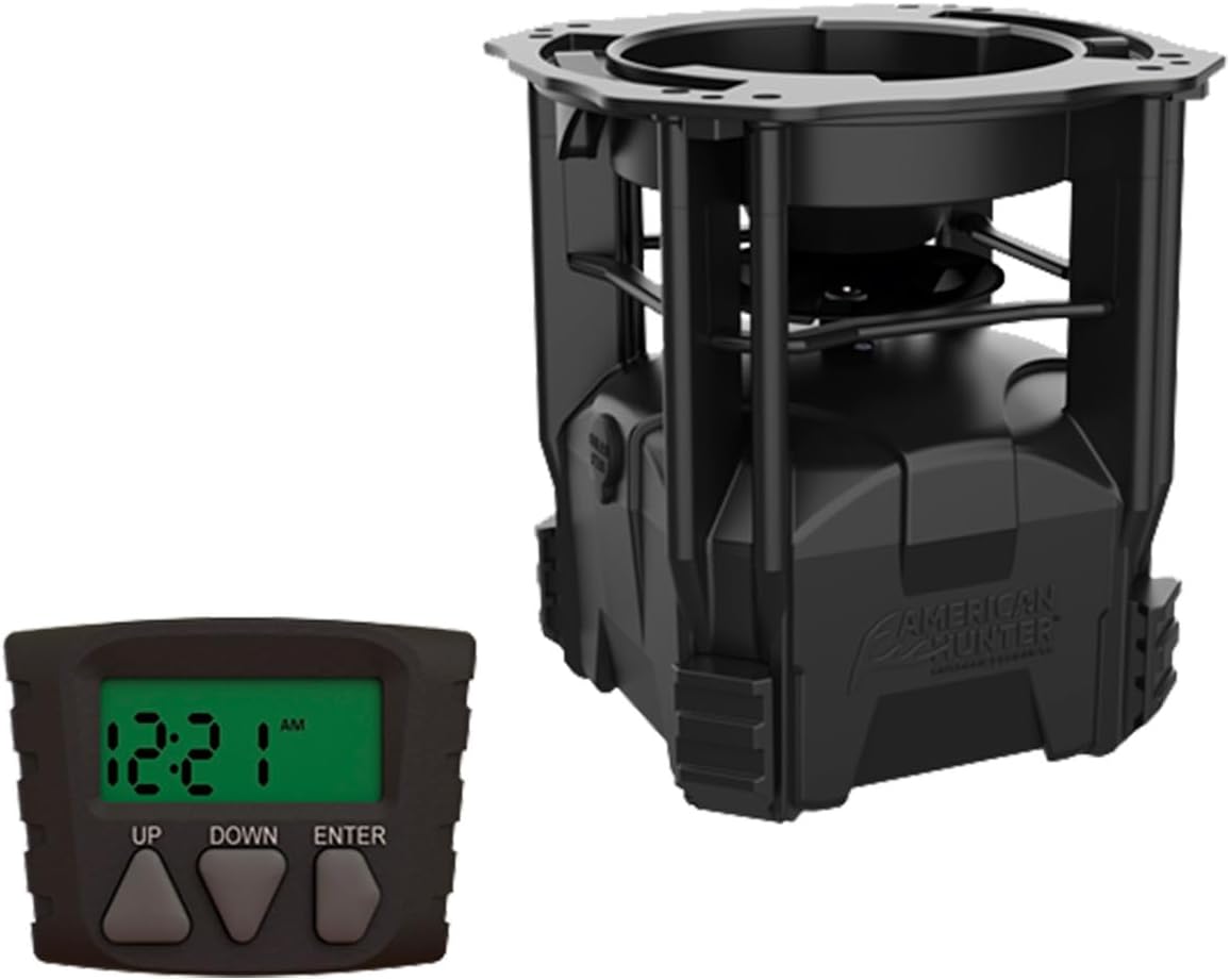 American Hunter 5-Gallon Nesting Hopper w/ECON Digital Feeder Kit - Adjustable Durable Deer Wild Game Hunting Attraction Automatic Feeding Station