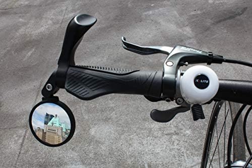 Hafny Bike Mirror, Bike Bar End Mirror, Unbreakable Stainless Steel Lens, Safe Adjustable Rearview Mirror, Cycle, E-bike, HF-MR083/HF-M851-FR03 (Black 62mm Dia)
