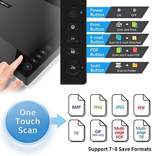 VIISAN 3120 A3 Flatbed Scanner, 1200 DPI, CIS Sensor, Scan 11.7" x 16.7" in 8 sec, Frameless, Auto-Scan, Document & Photo & Book Scanner