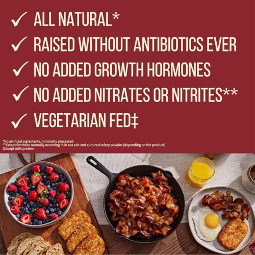 Wellshire Farms 8oz Uncured Smoked Beef Bacon – Made from Pasture-Raised Beef with No Antibiotics or Added Hormones, Bold Flavor and Ready to Serve