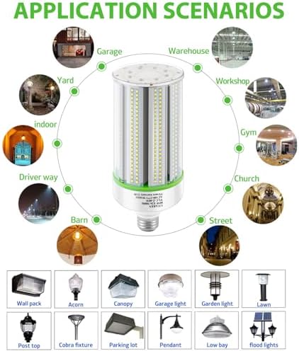 GTAREN 2-Pack 50w Corn LED Light Bulb, E26/E39 led Bulbs, 120-277v 5000k