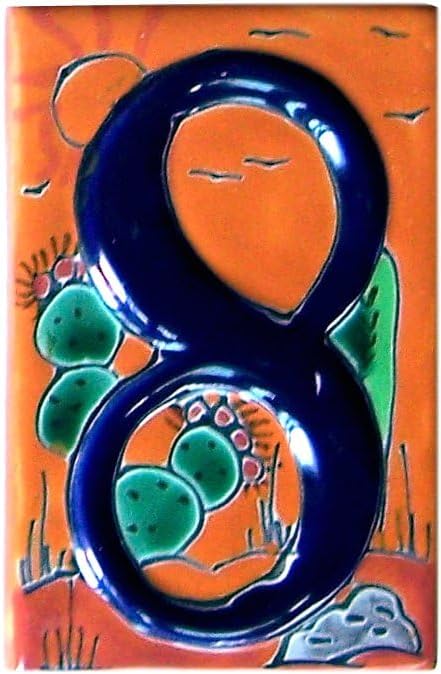 Desert Talavera Ceramic House Number Eight
