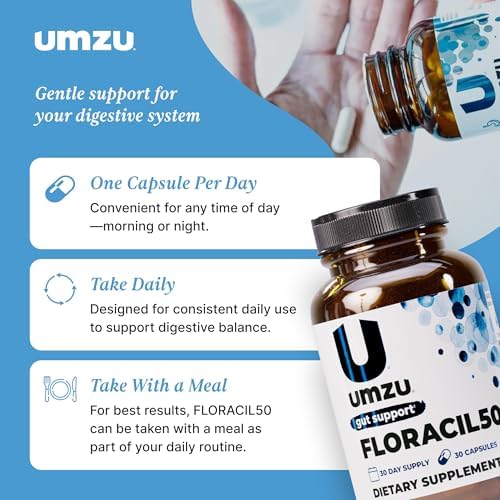 UMZU Floracil50 Probiotic Supplement, 50 Billion CFU, 30 Day Supply | Lactobacillus Acidophilus, Rhamnosus and Plantarum