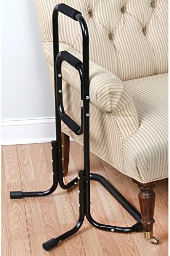 Bandwagon Chair Stand Assist - Portable Bar Helps You Rise from Seated Position - Lift Safety Elderly Assistance Products, Metal, Black