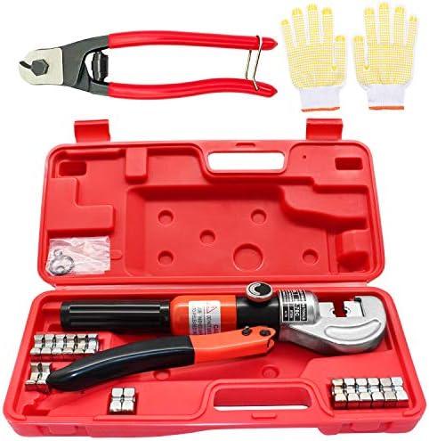 CKE Upgraded Hydraulic Cable Crimper Hand Tool for 1/8