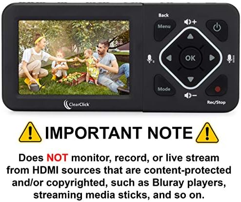ClearClick HD Video Capture Box Ultimate - Capture and Stream Video from HDMI, RCA, VHS, VCR, DVD, Camcorders, Hi8
