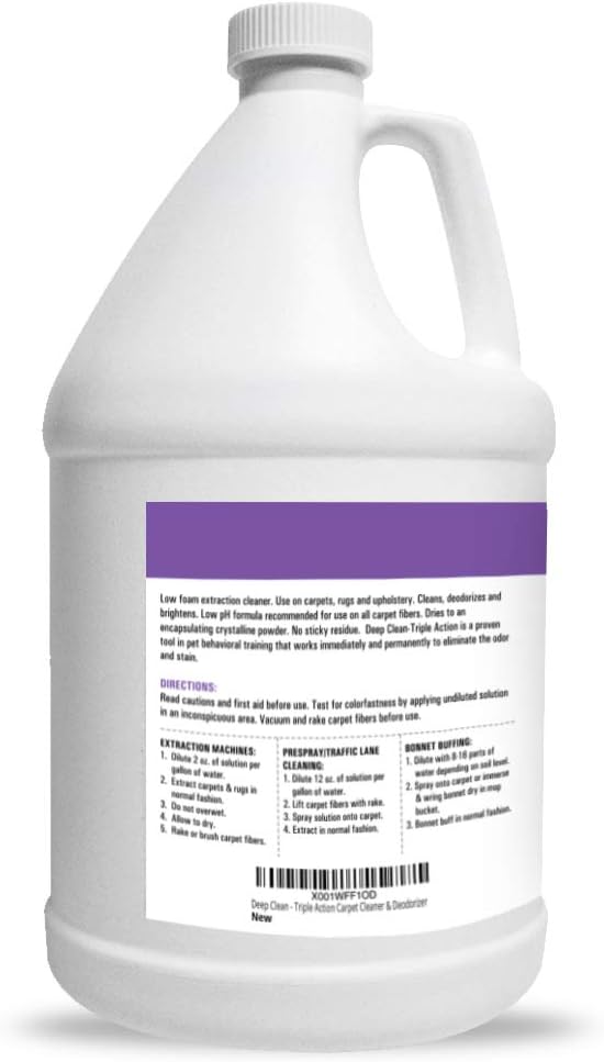 Stuart Pet Supply Co. Professional Strength Deep Clean (Gal.) 3X Carpet Cleaner Solution & Deodorizer, Concentrated Encapsulating Carpet Shampoo