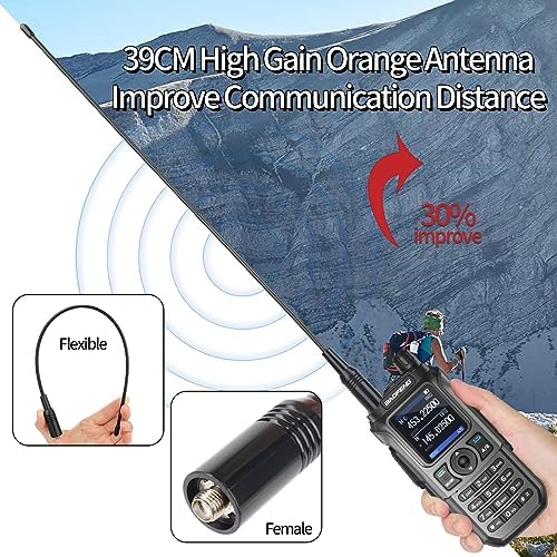 Ham Radio Baofeng Radio UV-21R Ham Radio Handheld Long Range Two Way Radio for Adults 5RM Rechargeable Walkie Talkies K5Plus with NOAA Weather