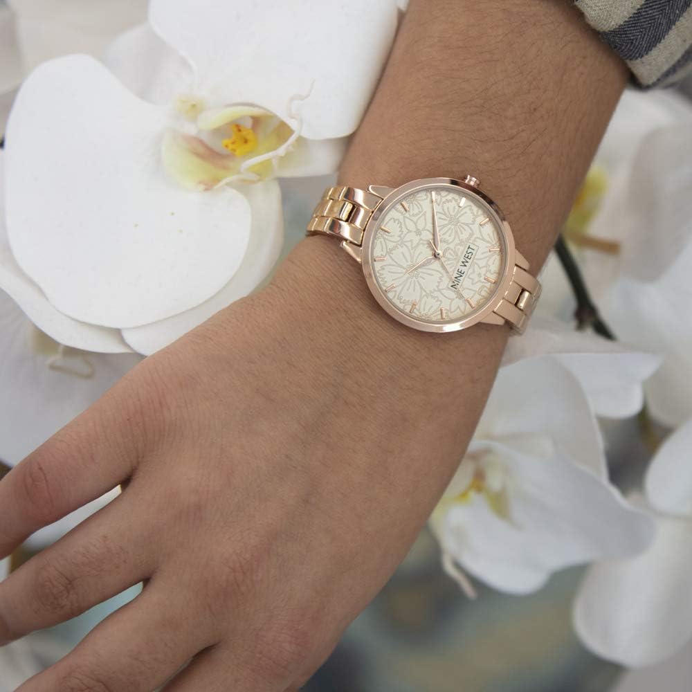 Nine West Women's Floral Dial Bracelet Watch