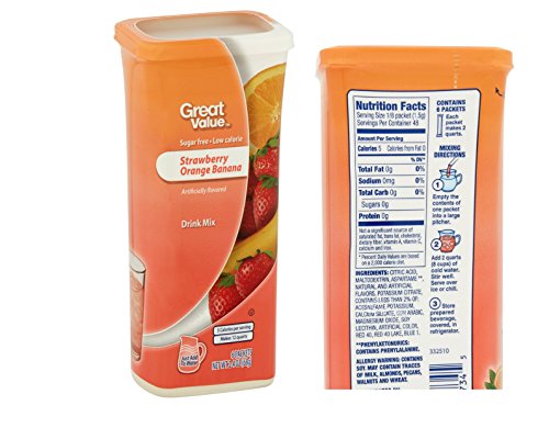 Great Value Drink Mix, Sugar Free, Early Rise Orange