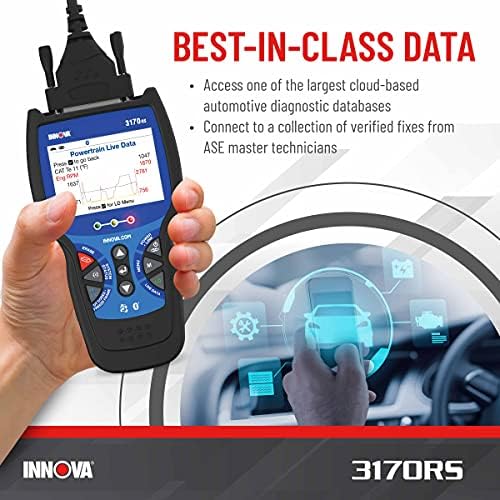 INNOVA 3170RS OBD1 & OBD2 Scanner, ABS Bleeder Scan Tool, OBD2 Diagnostic, Caliper Service, Brake Pad Life, Read/Erase ABS/SRS Codes, Reset Oil Light