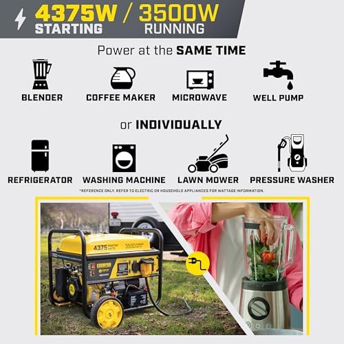 Champion Power Equipment 4375-Watt Wireless Remote Start RV Ready Portable Generator with Free 3-Year Warranty