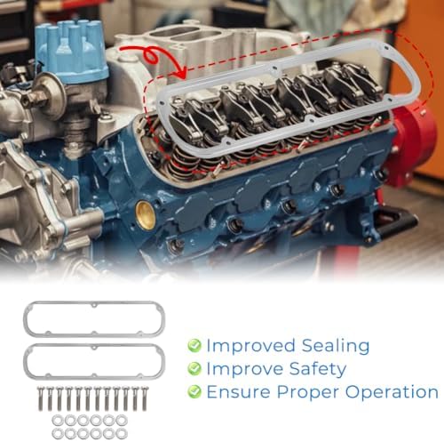 Valve Cover Spacers Kit for Ford Small Block 289 302 351W SBF V8 Engine | 1/2" Thick Aluminum Valve Cover Spacers with Bolts & Washers, Direct Fit
