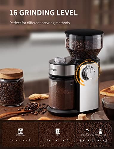 SHARDOR Electric Burr Coffee Grinder 2.0, Automatic Coffee Bean Grinder for Home Use
