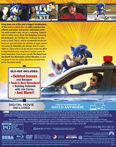 Sonic the Hedgehog Limited Collector's Edition (Blu-ray + DVD + Digital + Exclusive Mini-Posters)